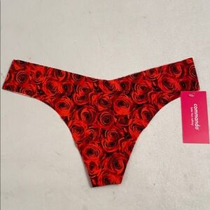Commando Classic Rose red black thong panty M/L